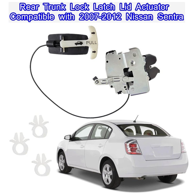 LDCRE Rear Trunk Lock Latch Lid Actuator Compatible with 2007-2012 Nissan Sentra,Rear Trunk Latch Lock Pull Handle Replace 84630-ET02A 84630ET02A - Image 3